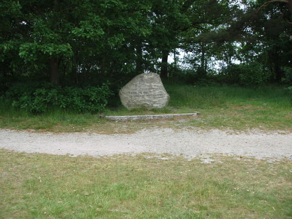 Placeringen af befrielsesstenen i Dollerup Bakker, Viborg kommune