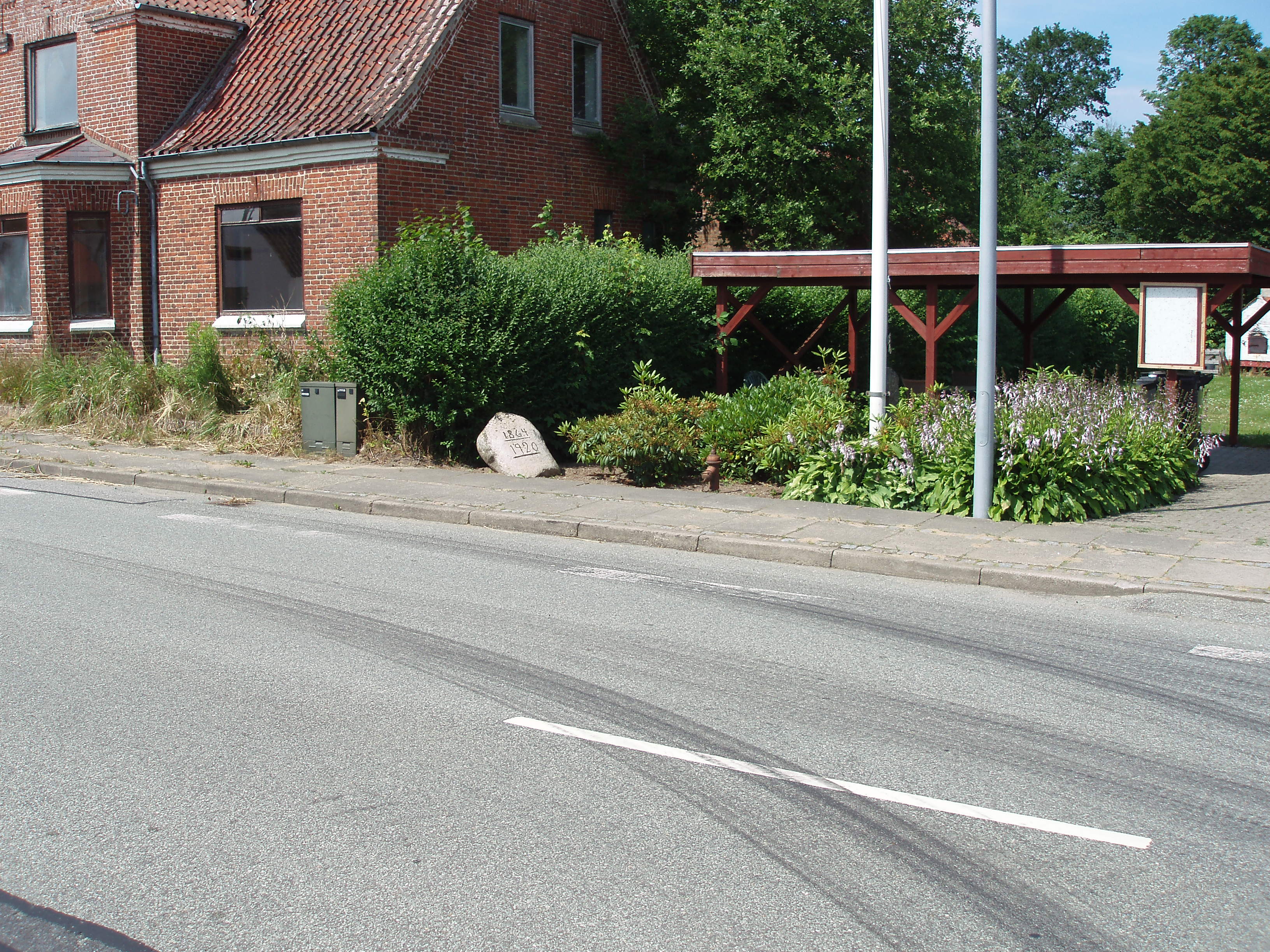 Placeringen af genforeningssten i Brnden, Skve sogn, Frederikshavn kommune