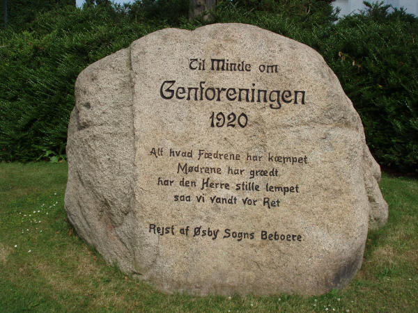 Genforeningssten i Øsby by og sogn, Haderslev kommune